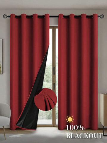 1pc/2pcs Blackout Curtains With Thermal Insulated Lining, Suitable For Living Room, Bedroom, Kitchen, Bathroom, Home Decor, Room Decoration