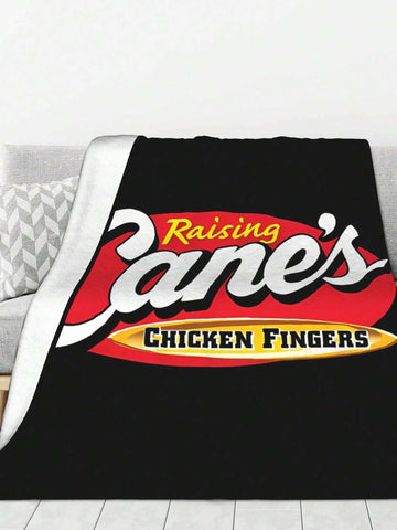 Raising Cane'S Logo T Shirt 100% Cotton Sizes S3XL, Black With Orange Yellow Best Get Well Gifts For Women Men, Plush Comfort Throw With Inspirational Messages, Hug Blanket For Best Friend, Mom (Black,40"X30" 80"X60" 50"X40" 50"X60" )