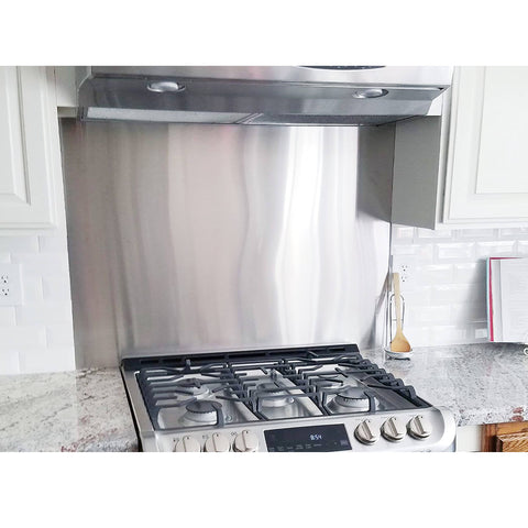 Hqsgdmn 24" by 30" Stainless Steel Stove Backsplash Splatter Guard SP3604 Range Hood Backsplash Wall Shield Metal Panel, Ultra Flat Easy Clean and